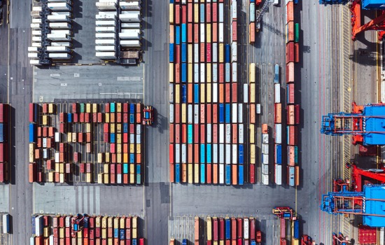 Bird's Eye View of Storage Containers in Illinois
