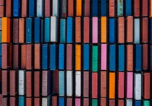 Arial Shot of Shipping Containers Illinois