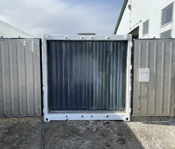 The open doors of a refrigerated container in New York