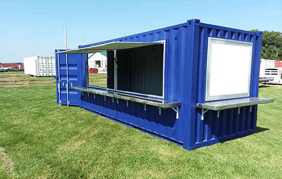 A Shipping Container for Iowa being used as a concession stand