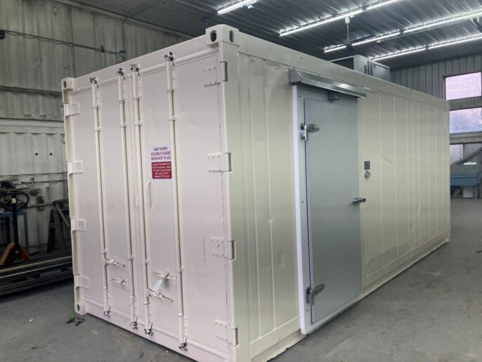 A refrigerated container from USA-Containers with a side entry door